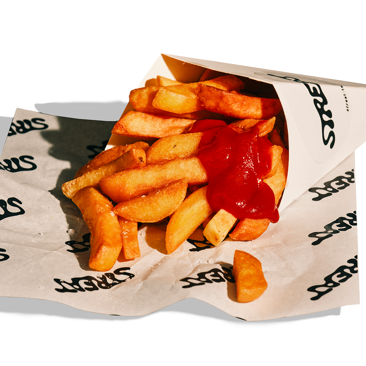 Street Food Belgian Fries Close up